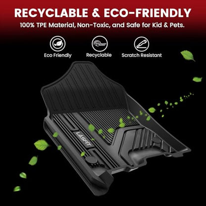 LASFIT Floor Mats for Ram 1500 2019-2024 Crew Cab and Quad Cab Front, Bucket Seat, All Weather TPE Custom Fit Car Mats Truck Front Liners 1st Row Only, Black - style: 1) 1500 | 2019-2024 | Crew Cab Front Floor Mats