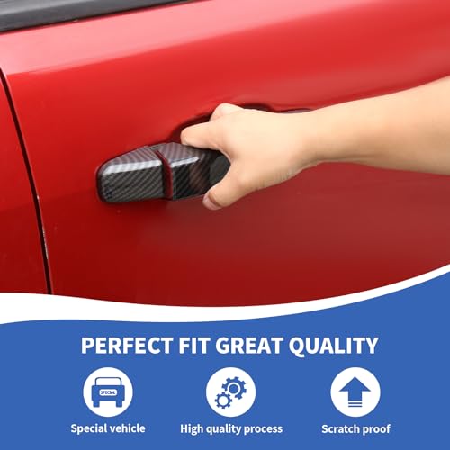 RAZPOY Carbon Fiber Door Handle Cover Rearview Mirror Cover Trim Kit Compatible with Chevy Colorado & GMC-Canyon 2014-2022 - color: Carbon Fiber
