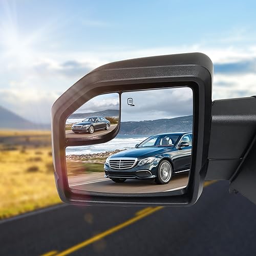 BDFHYK Mirror Glass Compatible with F150 2015-2020 Blind Spot Side View Exterior Mirror w backing plate, FL3Z17K707L, Heated (Left Side) - size: Left Driver Side, style: 2015-2020 F-150