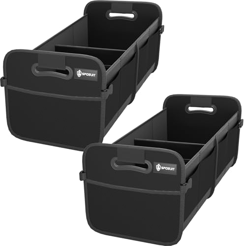 Sposuit Trunk Organizer for Car - 70L Collapsible Car Storage with 11 Pockets & Reinforced Handles, SUV Trunk Organizers for Grocery Cargo(Black, 2 Pack) - color: Black, size: Trunk Organizer (2 Pack)