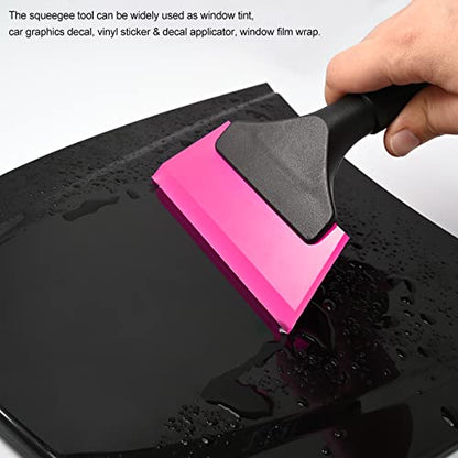 EHDIS Small Squeegee 5 inch Rubber Window Tint Windshield Scraper for Car,Glass, Mirror, Shower, Door,Bathroom Cleaning (Pink) - color: Pink