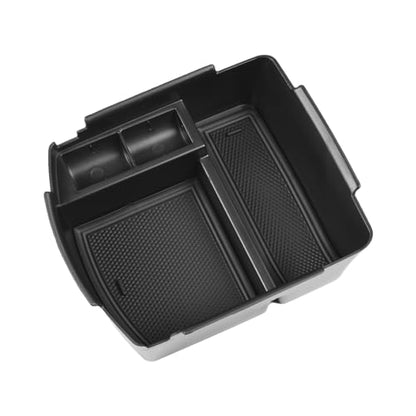 HGWEI Center Console Tray Organizer Compatible with Kia Seltos 2020 2021 2022 2023 2024 2025 2026 Accessories, Middle Armrest Insert Container ABS Secondary Storage Box, Black - color: black