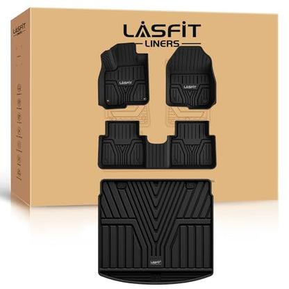 LASFIT Floor Mats & Trunk Mat for Honda CR-V 2017-2022 Gas Only (Upper Position), All Weather Protection TPE Floor Liners 1st & 2nd Row & Cargo Mat Full Set, Black - style: 2）For Honda CR-V | 2017-2022 | Full Set (Cargo Mat in Upper Position)