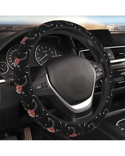 Steering Wheel Cover Accessories Neoprene Cover Non-Slip Breathable Easy to Install Suitable for Women Men Girls for Car SUV Van Truck Universal 14.5-15.5 Inch Forest Mushroom - color: Forest Mushroom, size: 14.5-15.5 inch