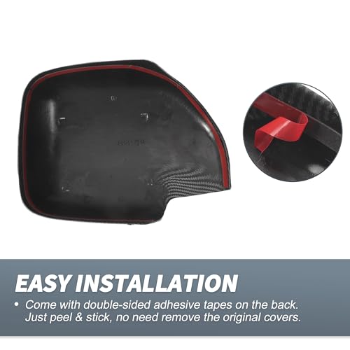 X AUTOHAUX Pair Car Rear View Driver Passenger Side Mirror Cover Cap Overlay Black Carbon Fiber for Lexus LX470 1998-2007 for Toyota Land Cruiser Mirror Guard Covers Exterior Decoration Trims
