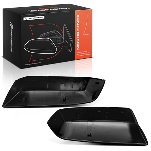 A-Premium 2 PCS Driver and Passenger Side Rearview Mirror Covers Caps - Compatible with Chevrolet Silverado 1500 LD & GMC Sierra 1500 Limited, Sierra 2500 HD - Smooth Black, Without Turn Signal Hole - color: Smooth Black