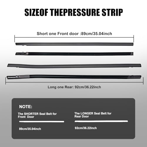 Window Molding Trim Seal for Honda Civic 2016-2021 Accessories, Outer Door Black Rubber Weather Stripping Belt, Replacement 72450-TEA-T01 (4PCS) - size: 2016-2021 Honda Civic