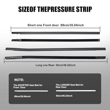 Window Molding Trim Seal for Honda Civic 2016-2021 Accessories, Outer Door Black Rubber Weather Stripping Belt, Replacement 72450-TEA-T01 (4PCS) - size: 2016-2021 Honda Civic