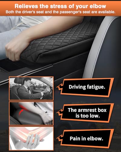 Shademax Custom for 2024 2025 2026 Honda Prologue Center Console Cover Armrest Cover for Honda Prologue Accessories Arm Rest Cushion Pad Leather Middle Console Cover Armrest Seat Box Protector Black - size: Size for Honda Prologue 2024-2026