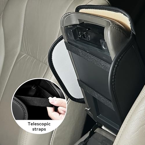 Upgraded Car Middle Center Console Cover with 2 Storage, Universal Microfiber Leather Car Armrest Cover Cushion Universal Vehicle Middle Console Cover, Most Vehicle, SUV, Truck. (Black) - color: Black