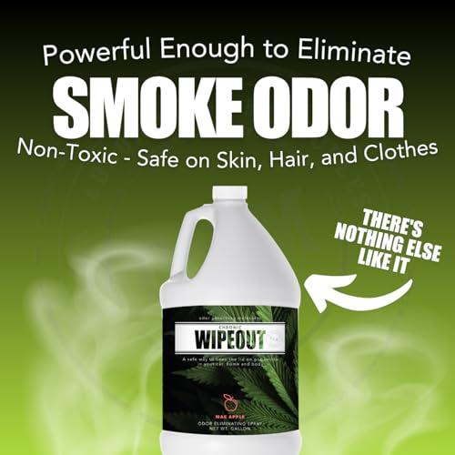 Chronic Wipeout Smoke Smell Eliminator for Home, Cars, Hands, Hair, Clothes, & More | Smoke Odor Eliminating Spray for All Kinds of Strong Smoke | Gifts for Smokers - Bamboo Teak 1 Gallon - size: 1 Count (Pack of 1)