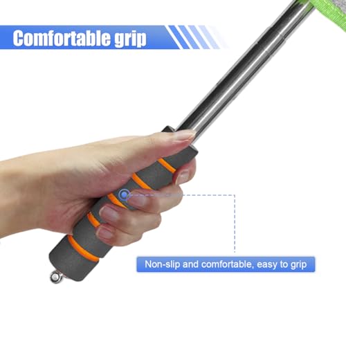 Car Windshield Cleaner Tool, Retractable Rearview Mirror Brush with Extendable Handle, Microfiber Window Washing Pad, Portable Auto Glass Wiper for Car Home Office (Green) - color: Green