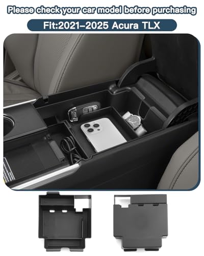 Ruiya Fit Acura TLX Center Console Organizer 2021-2025 Acura TLX Accessories ABS Material Armrest Glover Tray Compatible with 2021 2022 2023 2024 2025 Acura TLX - color: 2021+ Acura TLX