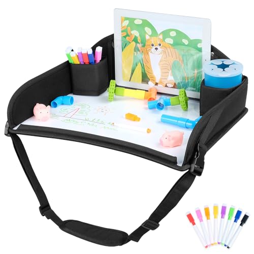 COOLBEBE Kids Travel Tray for Toddler Car Seat, Lap Tray, Carseat Table Tray for Kids, Travel Tray for Airplane, Black - color: Black-1