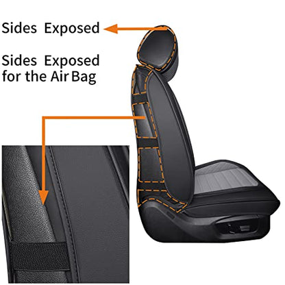 Aierxuan Front Driver Seat Covers for Cars Universal Fit for Honda Toyota Hyundai Elantra Jeep Wrangler Liberty Acura Mitsubishi Outlander Nissan Lexus VW Jetta Passat (2PCS Front,Black-Grey) - color: 2 Pcs Front/Black-Grey