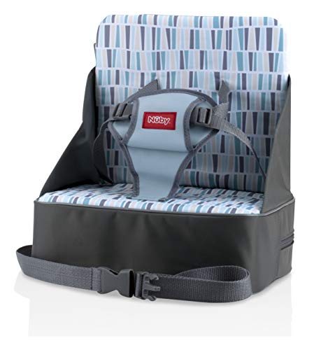 Nuby Easy Go Booster Seat - Travel Booster Seat for Babies and Toddlers - Holds Up to 35 Pounds - 9+ Months - Gray - color: Gray
