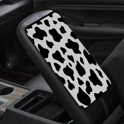 Universal Fit Center Console Armrest Cover - Soft, Stylish & Washable Pad for Car, Truck, SUV and RV, All-Day Comfort, Enhanced Protection - Brown Marble Pattern Design (Cow Pattern) - color: Cow pattern