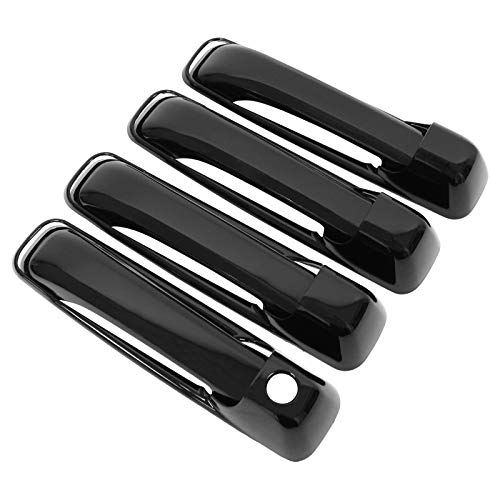 NewYall Gloss Black Exterior Door Handle Cover for Jeep Commander Grand Cherokee 2005-2010 for Ram 1500 2500 3500 2009-2018 Front Rear Left Driver Right Passenger Side