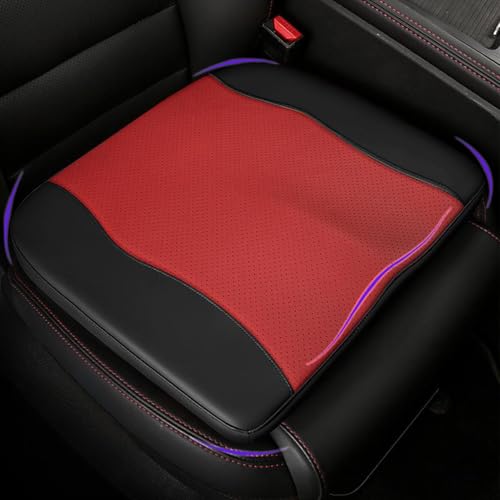 Car Seat Cushion,Thickened Comfort Memory Foam Seat Cushions for Car and Office Chair - Sciatica & Lower Back Pain Relief, Driver Seat Pillow for Auto, Office Chair, Wheelchair Pad-Black Red - color: Black-red