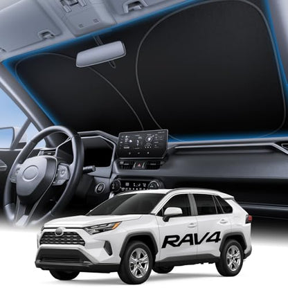 Wigoo for Toyota RAV4 2019-2026 Windshield Sunshade [100% Sun Block, 4th-Gen Cooling Tech] Foldable Heat Insulation Front Window Sunshade with Storage Bag, Compatible with Toyota RAV4 2019-2026 - size: for Toyota RAV4 (2019-2026)