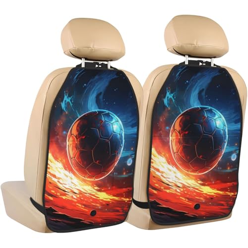 Car Seat Back Kick Protector 2 Pack 18.5" x 26.4", Watercolor Shark Underwater Upgraded Large Rear Seat Cover for Dirty Shoes Kids Pets, Waterproof Oxford Fabric Anti-Kick Pad for SUV Jeep Tru