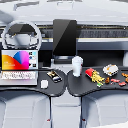 Foldable Car Tray for Ford F-150 1980–2025 2026, Portable Laptop Desk & Eating Table with Cup Holder, Interior Accessory for Remote Work & Road Trips, Anti-Slip Surface