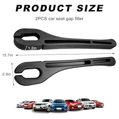 2 PCS Car Seat Gap Filler, Multifunctional Side Seat Gap Stopper Organizer with Phone Holder, Automotive Crevice Blocker Plug Between Seats Console to Prevent Dropping (Black) - color: Black