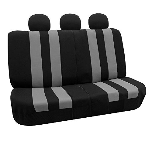 FH Group Striking Striped Car Seat Covers - Universal Fit, Washable Seat Covers for Cars, SUVs, Vans, Sedans, Gray, Rear Set - color: Gray, size: Rear Set