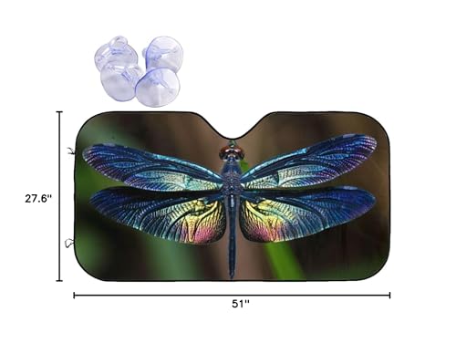 Dragonfly Car Windshield Sunshade Front Window Sun Visor Protector Foldable Shield Cover for Truck SUV - color: Black1
