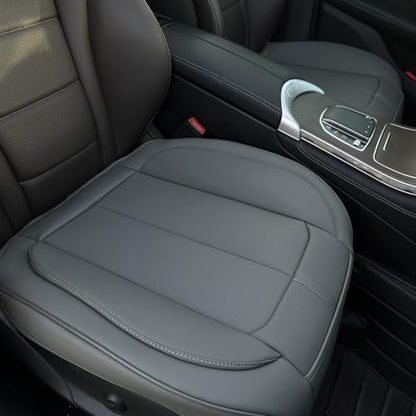 2 Pack Leather Front Car Seat Cover Bottom Only, Anti-Slip Padded Seat Cushion, Full Wrap Seat Protector with Storage Function Universal Fit for Most Cars, SUV, Pick-up Trucks (Grey) - color: Grey