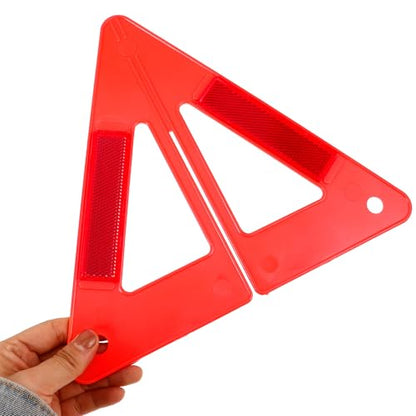 Unomor Foldable Reflective Car Emergency Triangle Safety Sign Road Warning Triangle Reflector for Vehicle Breakdown and Roadside Safety