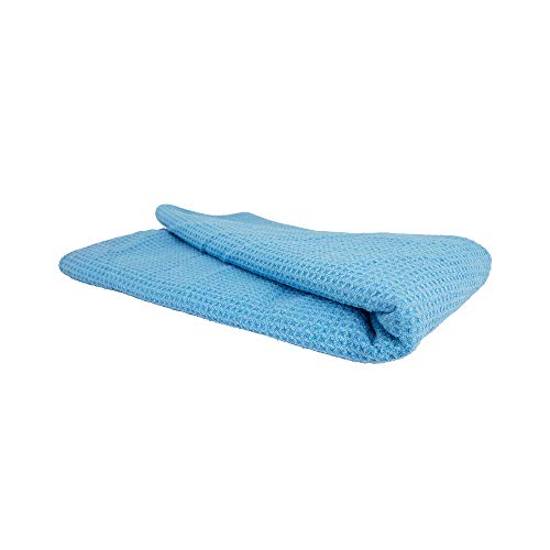Chemical Guys MIC701 Waffle Weave Glass and Window Microfiber Towel, Light Blue (24" x 16") - color: Powder Blue, size: 24"x 16"