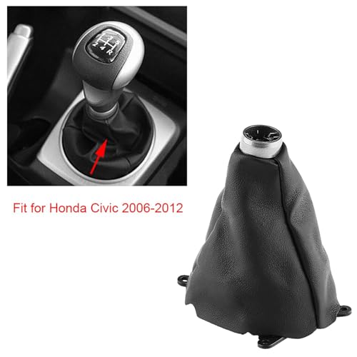Manual PU Leather Shift Boot Cover, Gear Gaiter Shift Shifter Boot Replacement for Civic 2006-2012, Dustproof Replacement