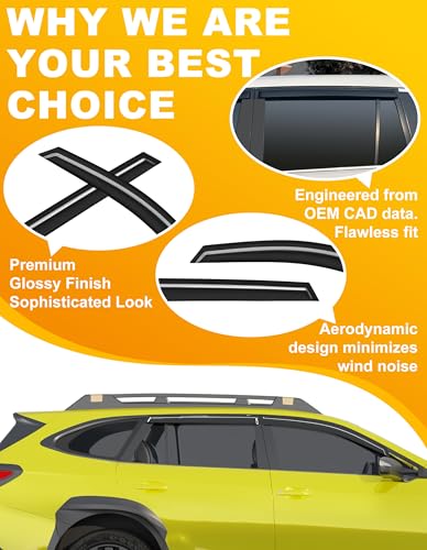 Low-Profile Window Rain Guard for Subaru Outback 2020 2021 2022 2023 2024 2025 Side Window Visors Extra-Thick Vent Visor Window Deflectors Vent Shades Car Accessories - size: Fit for 2020-2025 Subaru Outback