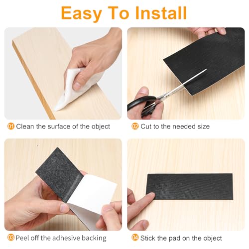 CHUNZEXI Non Slip Furniture Pads, Self Adhesive Rubber Pads with Anti Skid Stickers, Cuttable Rubber Sheet for Furniture and Appliances (2” × 6”) - size: 6 x2 inch 6 Rectangular