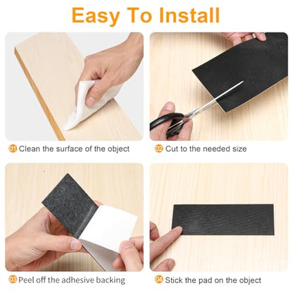 CHUNZEXI Non Slip Furniture Pads, Self Adhesive Rubber Pads with Anti Skid Stickers, Cuttable Rubber Sheet for Furniture and Appliances (2” × 6”) - size: 6 x2 inch 6 Rectangular