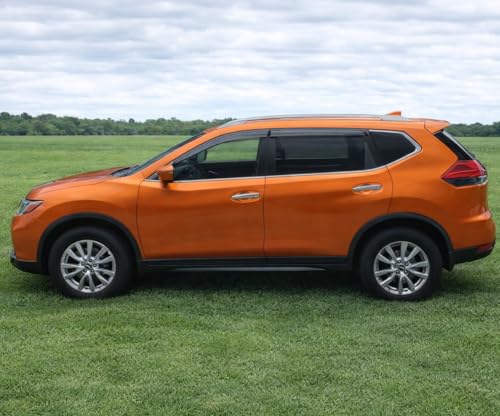 2014-2020 Tape-On Rain Guards for Nissan Rogue Side Window Visor Deflectors Extra Thick Vent Shades 2015 2016 2017 2018 2019 - size: For Nissan Rogue 2014-2020