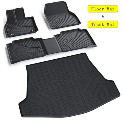 Floor Mats for 2023 2024 2025 Toyota BZ4X / 2026 BZ, TPE All Weather Protection Floor Liners with Cargo Mat for BZ4X Accessories - size: 2023-2025 Toyota Bz4x Mats
