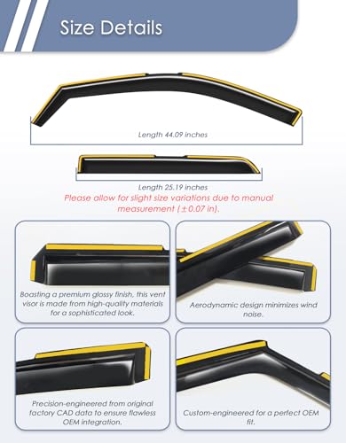 in-Channel Window Rain Guard for Fit for Toyota Camry 2018-2024 Rain Guards Side Window Visors Low Profile Vent Visor Window Deflectors Vent Shades Car Accessories - size: 2018-2024 Toyota Camry