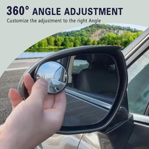 2PCS Blind Spot Mirrors, 2-in-1 Carbon Fiber Rain Eyebrow Reflective Protection Shield, Car Exterior Accessories Side Rain Guards with Convex Rear View Mirror Universal for Most Cars