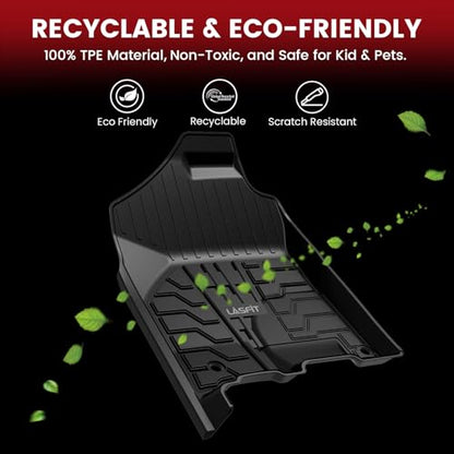 LASFIT Floor Mats 2013-2018 for Dodge Ram 1500/2500/3500 Crew Cab, 2019-2024 for Dodge Ram 1500 Classic Crew Cab 4 Full Size Doors All Weather TPE Custom Fit Car Mats Floor Liners 1st & 2nd Row, Black - style: 1) 1500/2500/3500 | 2013-2018 |Crew Cab Floor