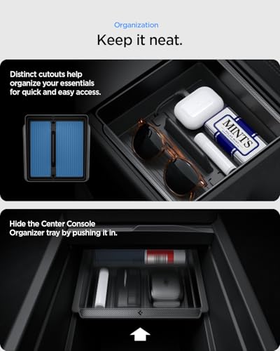 Spigen Center Console and Armrest Organizer for Tesla Model Y Juniper (Only Premium & Performance 2025/2026) and Model 3 Highland (Standard, Premium & Performance 2024/25/26) - size: Center Console + Armrest Organizer Bundle