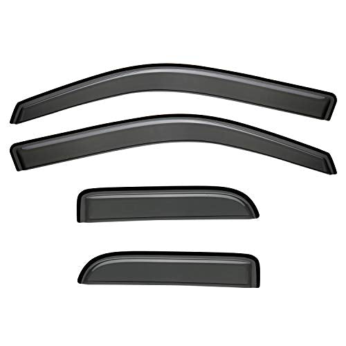 4pcs Outside Mount Style Window Rain Guards Durable Side Wind Deflectors Dark Smoke Nice Vent Window Visors Compatible with F-150 04-14 Super Extended Cab 94738 - size: for F-150 04-14 Super/Extended