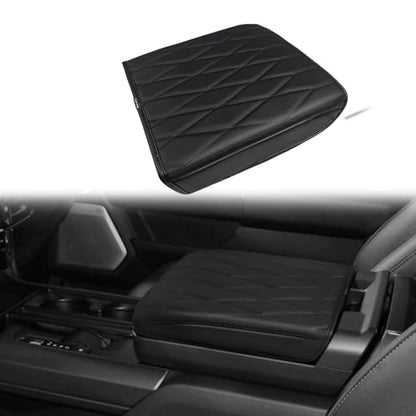 Muslogy Center Console Armrest Cover Fit for Ford F-150 F150 2021-2025 2026 Accessories, Comfort Armrest Pad Console Lid Cushion Vegan Leather Regular Thick(WorkSurface ONLY) - size: 2) 21-25 |F150| WorkSurface, Regular
