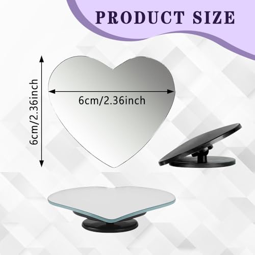 2PCS Blind Spot Mirror, Side Mirror Blindspot, Heart Shaped HD Glass Frameless Convex Rear View Mirrors, 360° Adjustable Wide Angle Auxiliary Mirrors Accessories Universal for Most Vehicles