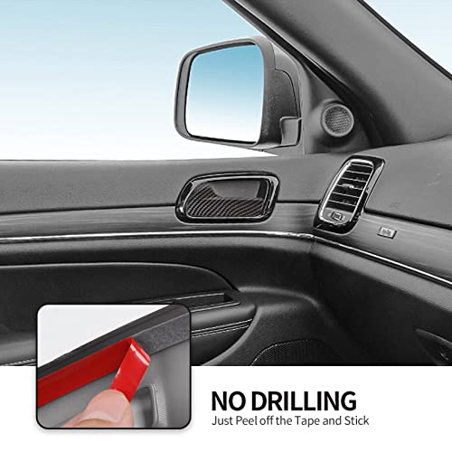 CheroCar for Jeep Grand Cherokee Inner Door Handle Bowl Trim Cover Decoration for Jeep Grand Cherokee 2011-2025, Interior Accessories (Carbon Fiber)