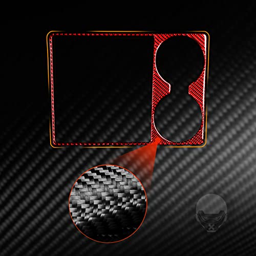 Premium Real Carbon Fiber Central Control Gear Shift Panal Cover Trim Compatible with Dodge Ram 1500/2500/3500 2013 2014 2015 Accessories Red Style B - color: Red 25