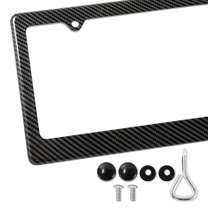 Hydro Dip Thickened Carbon Fiber License Plate Frame - 2 Pack Heavy Duty ABS with Anti-Theft Screws,US Car Tag Holder Cover with Screw Caps(2 Holes)