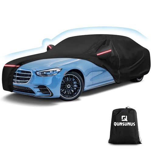 QUNSUNUS Car Cover Compatible with Mercedes-Benz S Class S250 S300 S350 S400 S450 S500 S550 S600 2006-2025, All Weather Waterproof S Class Car Covers with Cotton Lining,Zipper and Straps - color: for S-Class 2006-2025