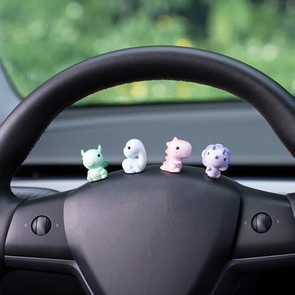 Rislobx Dinosaur Car Dashboard Decorations, 8PCS Cute Dinosaur Rearview Mirror Decor, Fun Car Interior Ornament Accessories